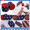 2 Rolls Patriotic Wired Edge Ribbon Stars Red White Blue Decorative(Vintage)